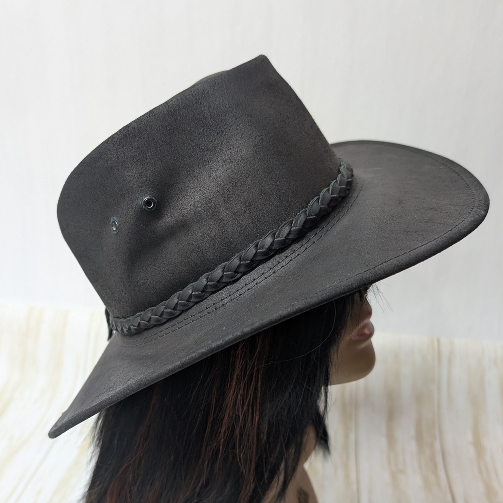 JACKAROO | Australian Leather Hat Sz L - Picture 9 of 13